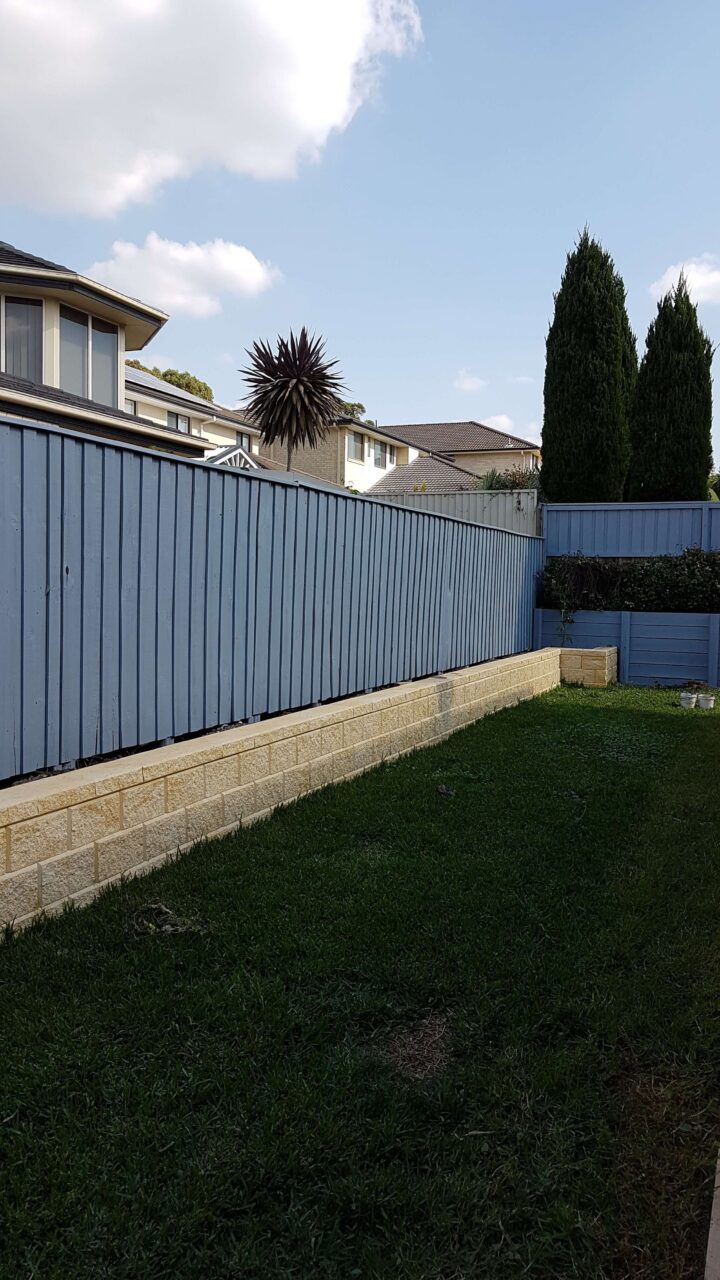 Freshly painted family home fence in Kellyville Hills District