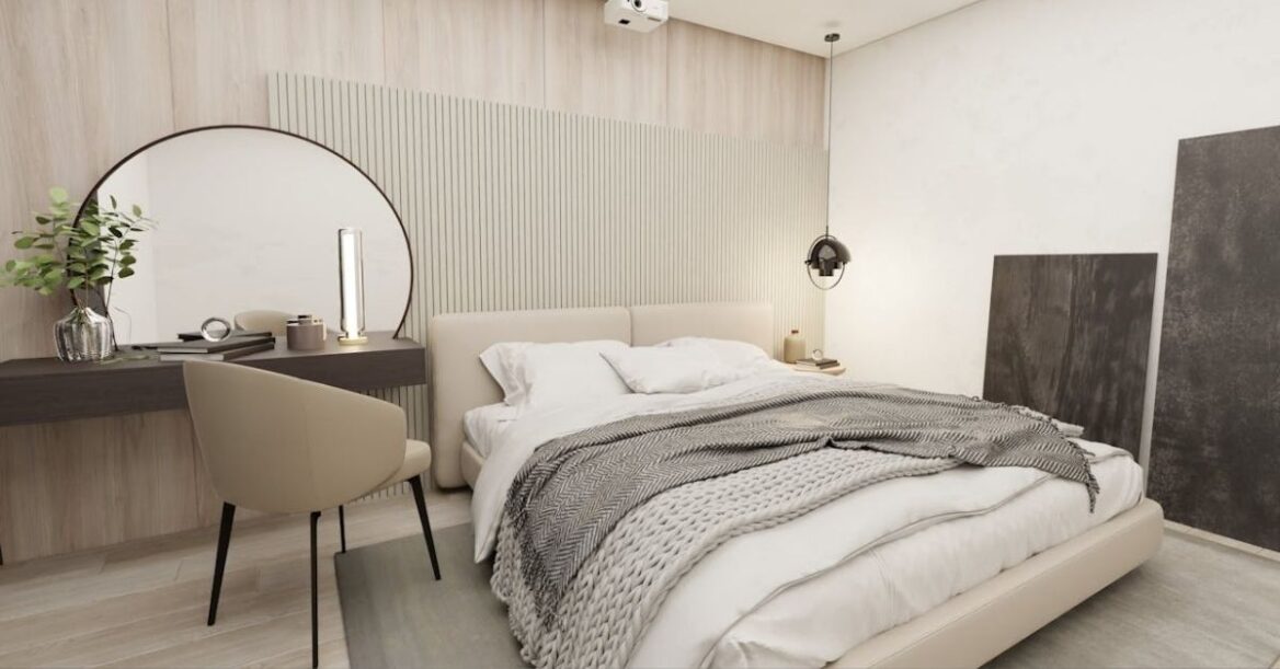 Bedroom with Neoclassical Design.