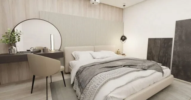 Bedroom with Neoclassical Design.