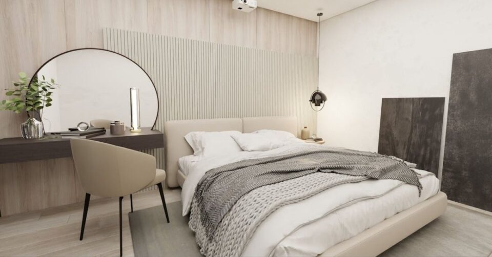 Bedroom with Neoclassical Design.