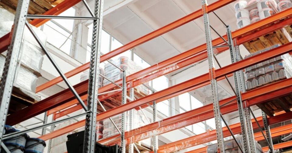 An industrial building used as a storage facility.