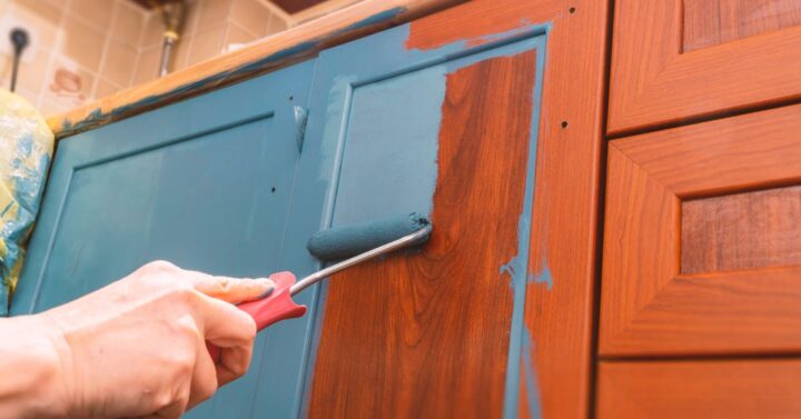 Upcycling an old furniture by painting.