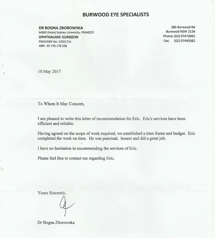 Testimonial from Dr. Bogna (Burwood)