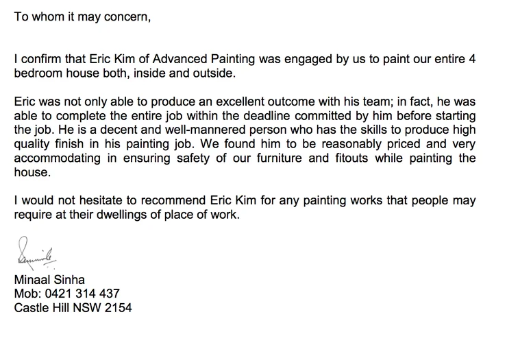 Testimonial from Minaal Sinha (Castle Hill)