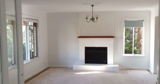 Empty repainted living room in a vacant property