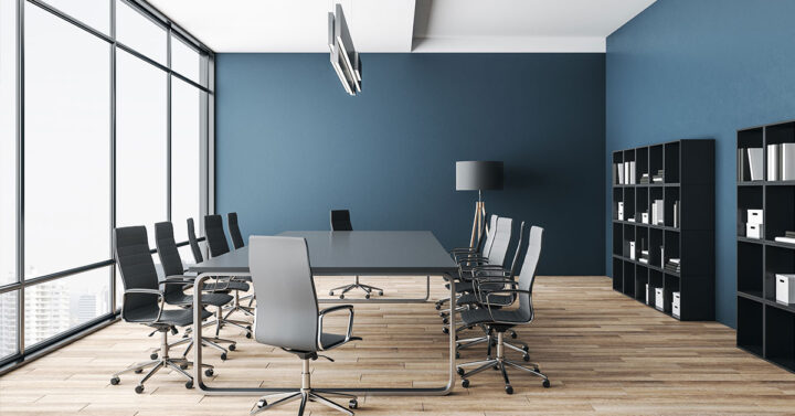 Office boardroom after professional repainting